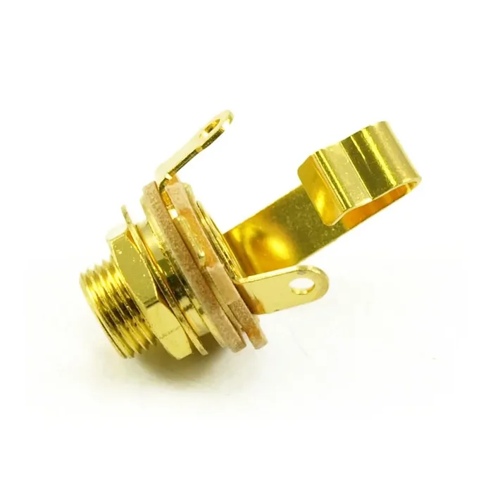 1/4″ Jack Socket Extra Long Thread Gold Plated