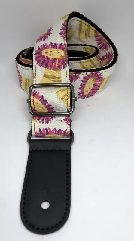 1.5″ Wide Ukulele Strap – Large Flower Design
