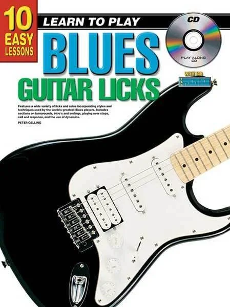 10 Easy Lessons Learn To Play Blues Guitar Licks Book/CD/DVD Book