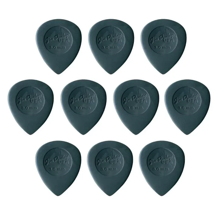 10 x Dunlop Nylon Big Stubby 3.00MM Gauge Guitar Picks Grey