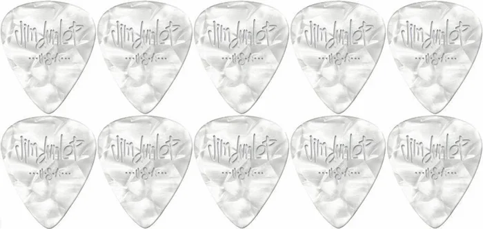 10 x Jim Dunlop Genuine Celluloid White Pearloid Heavy Gauge Guitar Picks