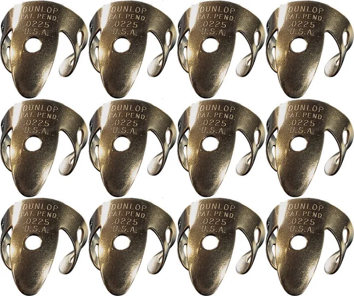 12 x Jim Dunlop Brass .020 IN Fingerpicks 37R Finger Picks, Guitar, Banjo
