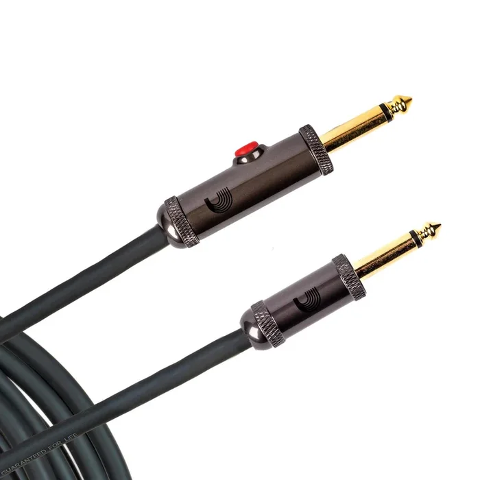 20′ Circuit Breaker Instrument Cable with Latching Cut-Off Switch, Straight Plug, by D’Addario