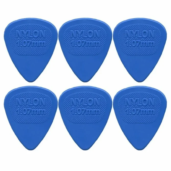 6 x Dunlop Midi Standard 1.07MM Gauge Guitar Picks 443R Blue