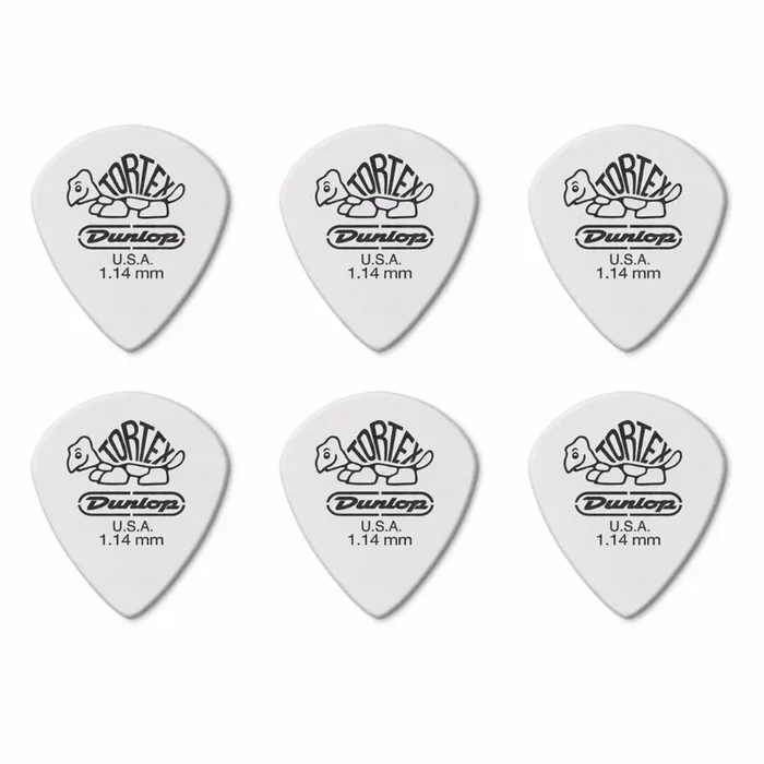 6 x Jim Dunlop Tortex Jazz 3 White 1.14mm Guitar Picks III 478R