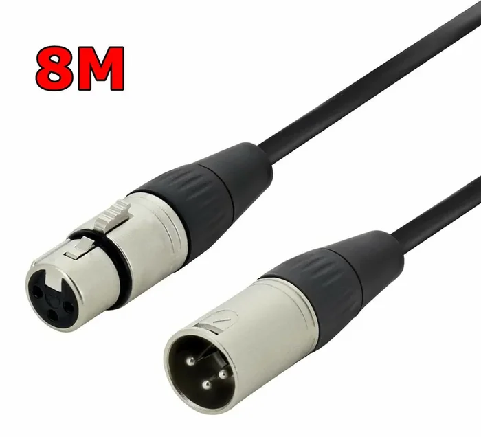 8m XLR Microphone Mic Cable Balanced XLR Lead