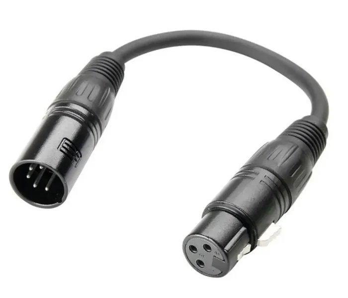 Adam Hall – Adapter Cable DMX 3-pole XLR female to 5-pole XLR male 0.2 m
