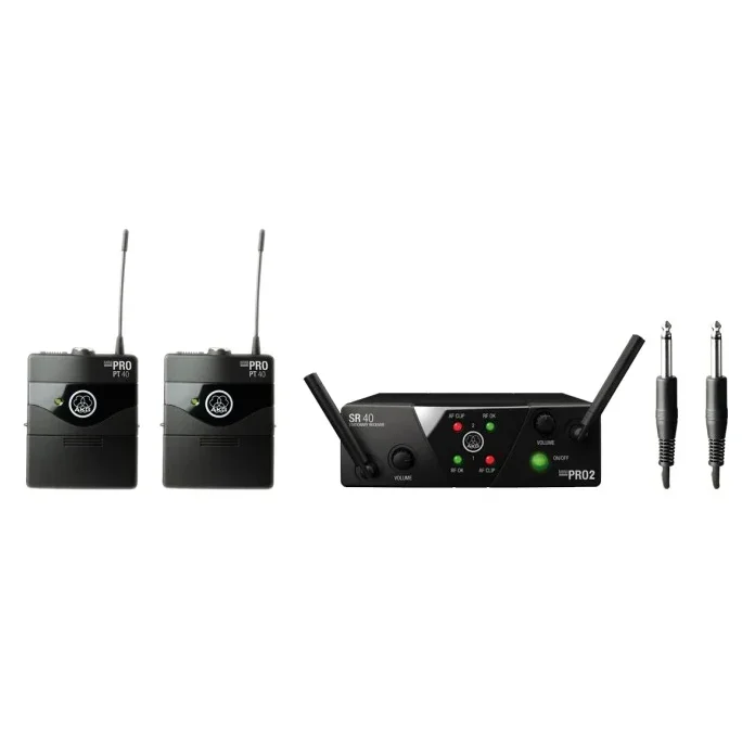 AKG WMS-S4025INSB-D Mini US25 Wireless Microphone System, Dual Instrument Body Pack B+D, 30-Hour Battery Life, Plug & Play