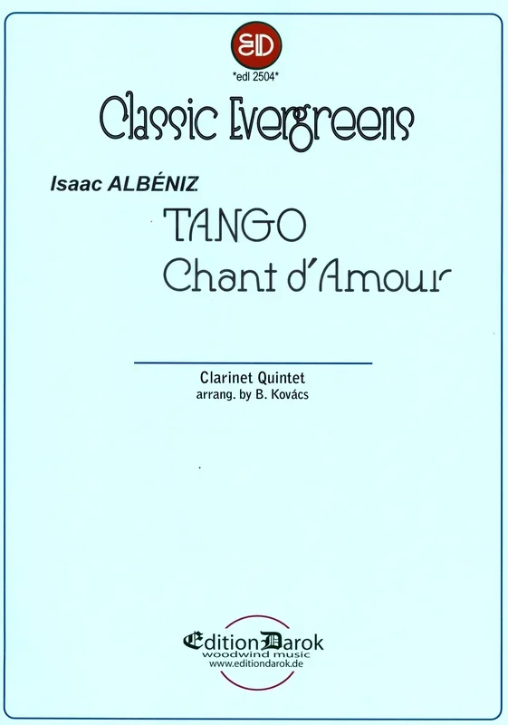 Albéniz: Tango and Chant d’Amour (arr. for clarinet quintet)
