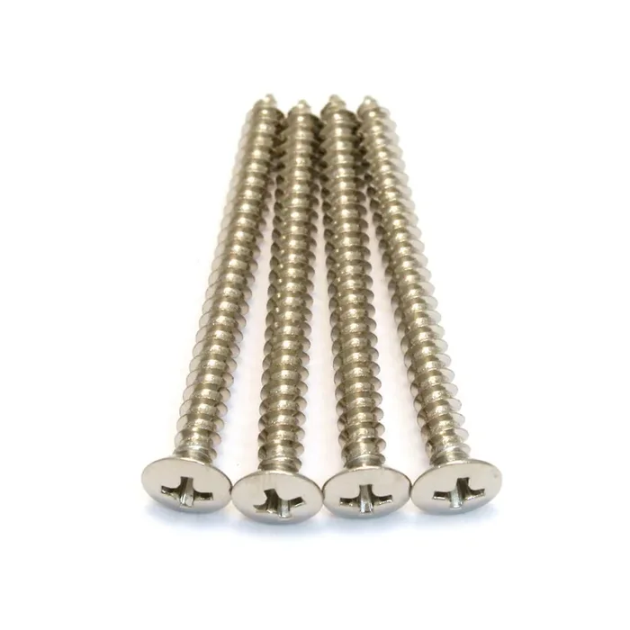 AllParts GS-0005-001 Neck Plate Screws, Phillips Head, Nickel, 4-Pack