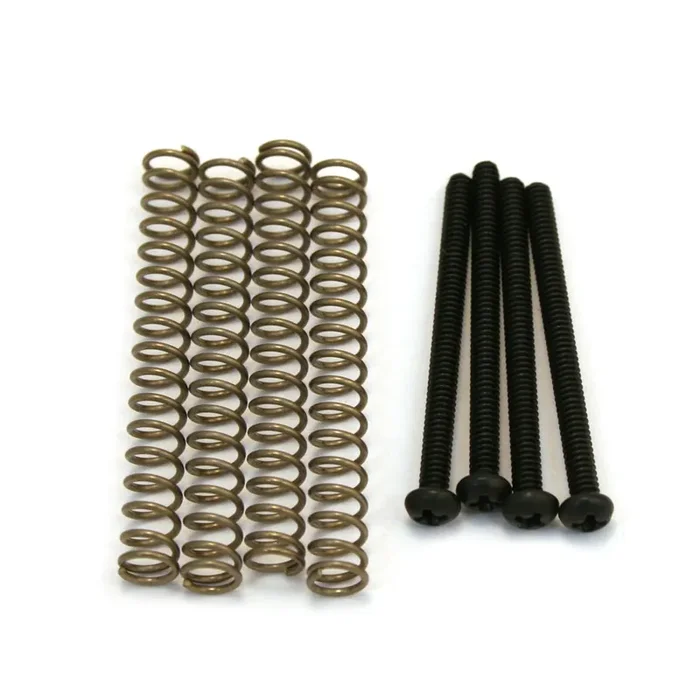 AllParts GS-0012-003 Pickup Mounting Screws & Springs for Humbucker, US Thread, Black 4-Pack
