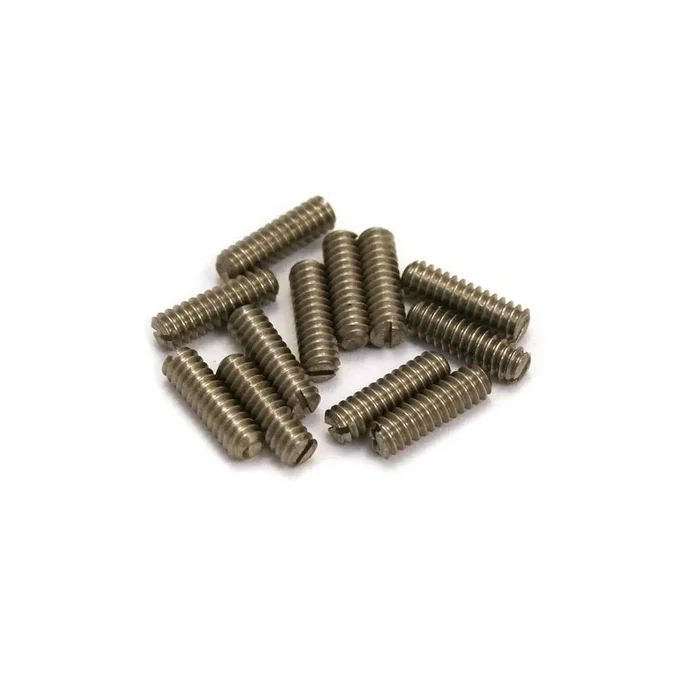 AllParts GS-3372-005 Guitar Bridge Height Screws, Long, Slotted Head, Stainless Steel, 12-Pack