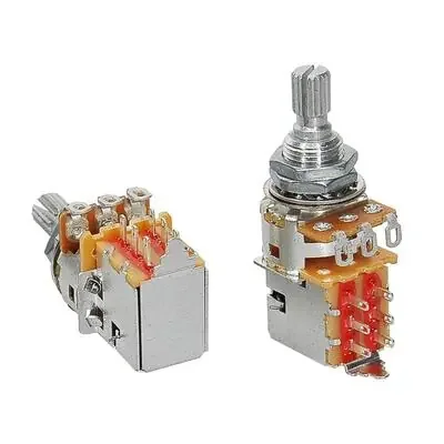 Alpha 250k Push-Pull Pot, Audio Taper, .375″ Bushing, 3/8″ Diameter