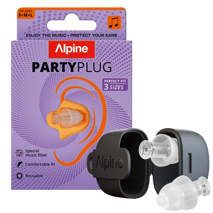 Alpine PartyPlug Transparent Earplugs with Music Filter for Festivals and Concerts
