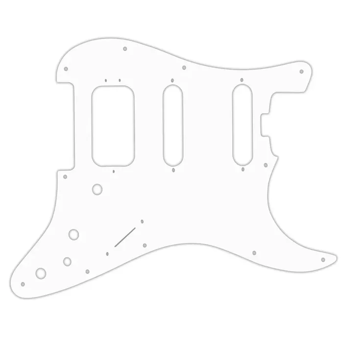 American Elite Stratocaster HSS – Solid Shiny White .090″ / 2.29mm thick, with bevelled edge