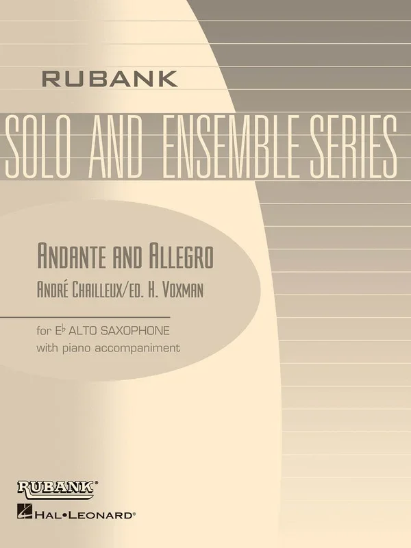 Andante And Allegro Alto Sax/Piano Arr Voxman (Softcover Book)