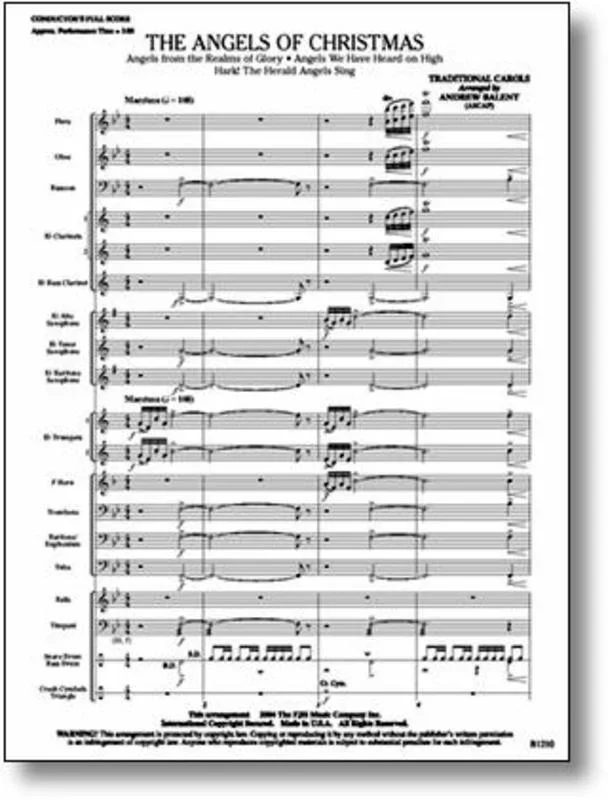 Angels Of Christmas Concert Band Arr Balent (Music Score/Parts) Book