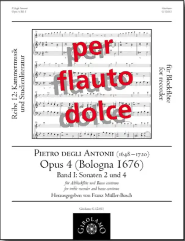 Antonii Sonatas 2/4 & 4/4 for Alto Recorder and Continuo