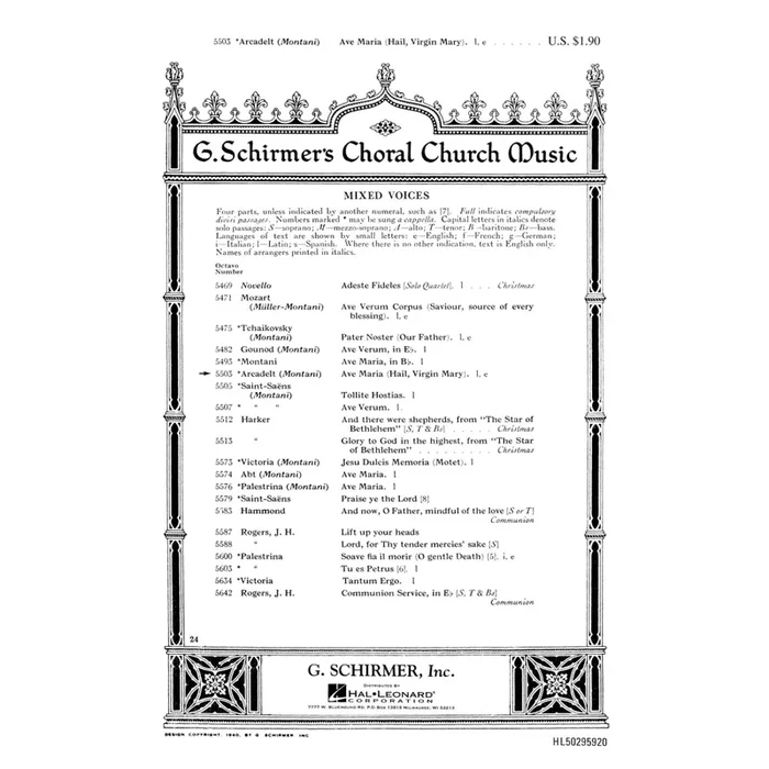 Arcadelt, Jacob – Ave Maria Hail Virgin Mary