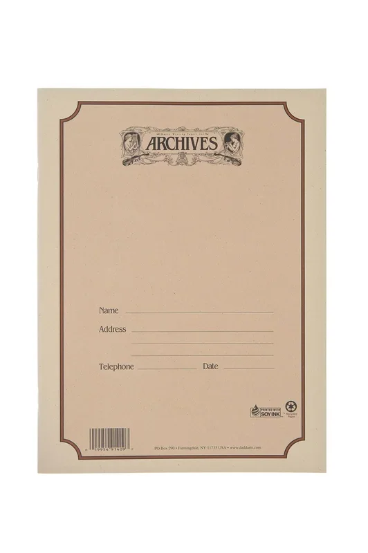 Archives Spiral Bound Manuscript Paper Book, 12 Stave, 48 Pages Book