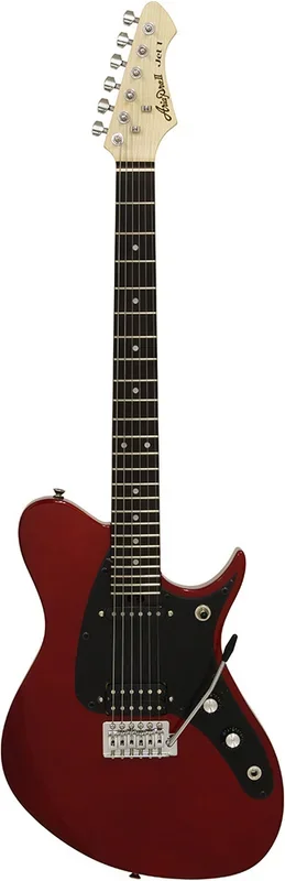 Aria J Series J-1 Electric Guitar Candy Apple Red with Poplar Body and Maple Neck