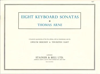 Arne : 8 Keyboard Sonatas: Piano (Stainer & Bell)
