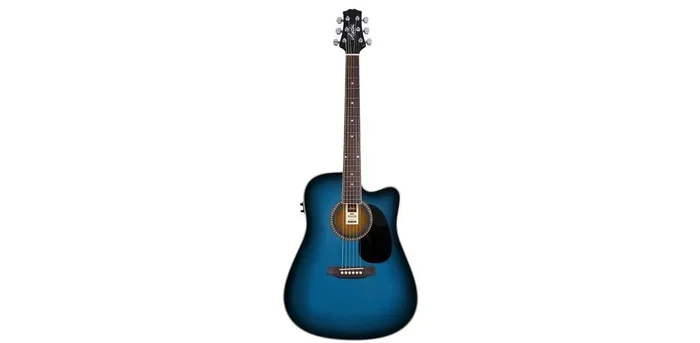 Ashton ACOUSTIC/ELEC Guitar Pack W/C-Ay Trans Blue-St D25