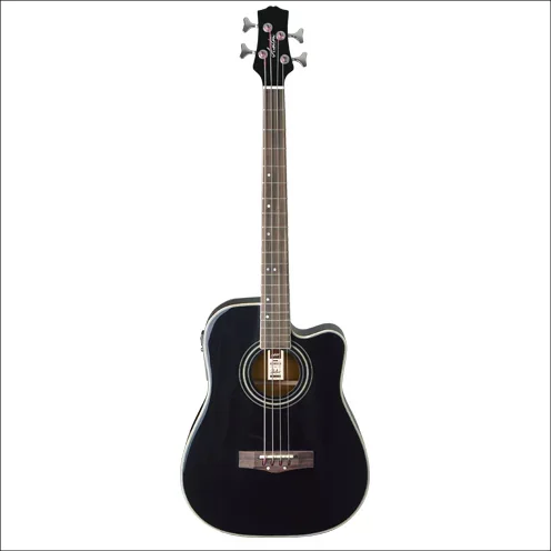Ashton ACOUSTIC/ELECTRIC Bass Guitar W/C-Ay Black Acb100Ce