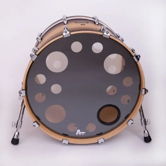 Attack Orbit Series Clear/Black Ported Drum Head – 22″