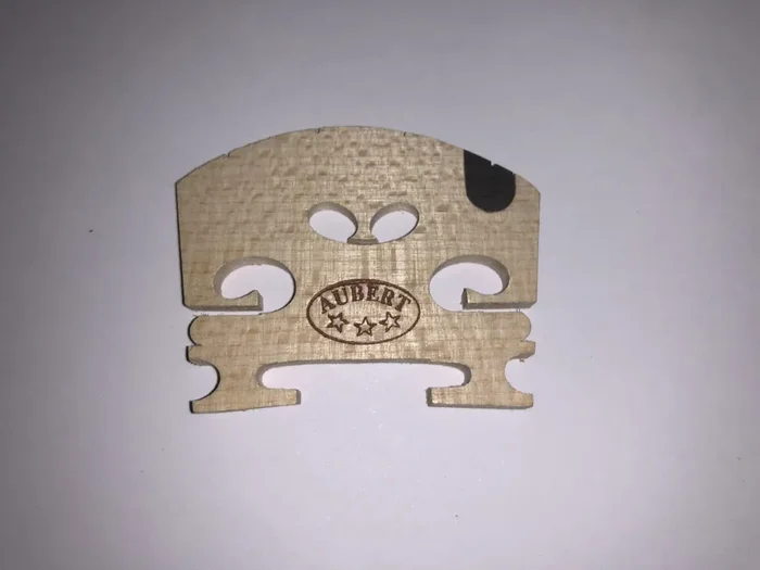 Aubert 4/4 size violin bridge with ebony insert