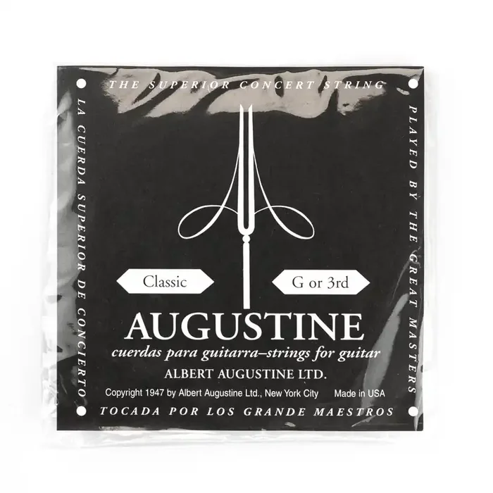 Augustine Classic Black Label Clear Nylon Classical Guitar G-3rd Single String .040, Normal Tension