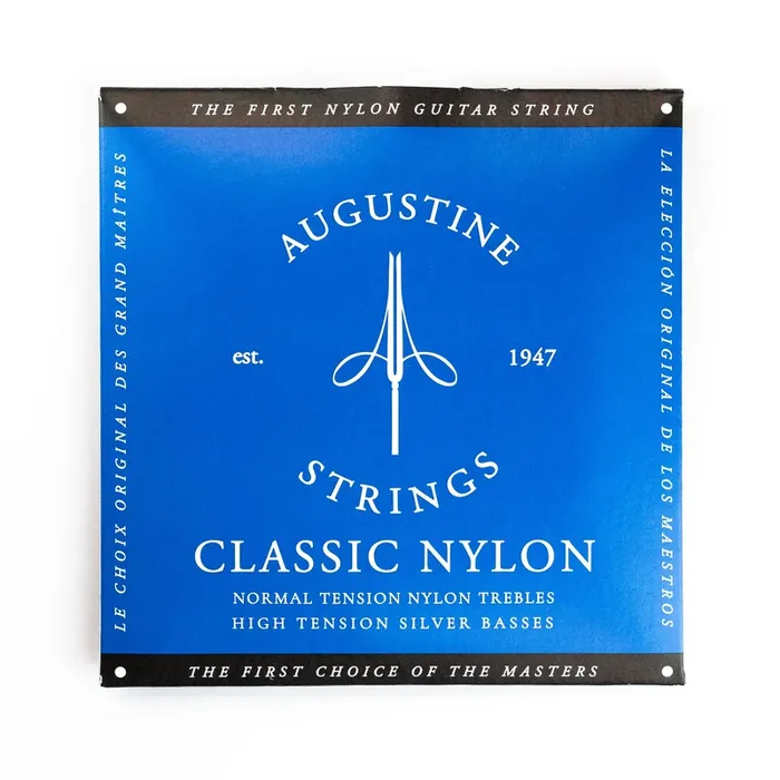 Augustine Classic/Blue Classical Guitar Strings, Regular Trebles / High Tension Basses