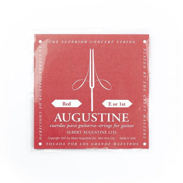 Augustine Classic Red Clear Nylon E-1st (.028″) Classical Guitar Single String, Normal Tension
