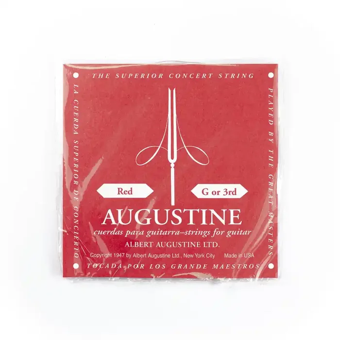 Augustine Classic Red Clear Nylon G-3rd (.040″) Classical Guitar Single String, Normal Tension