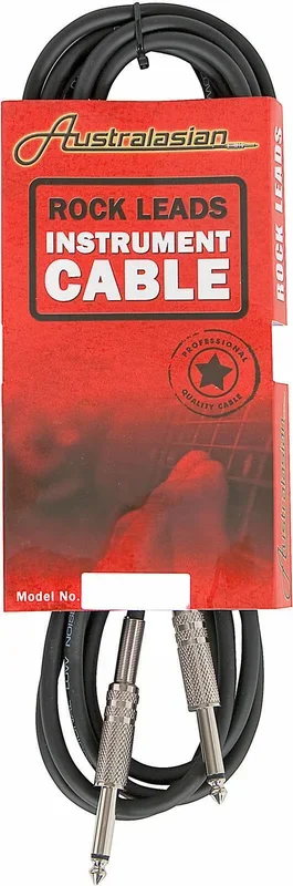 AUSTRALASIAN Guitar Lead Cable 20 Foot Black Heavy Duty