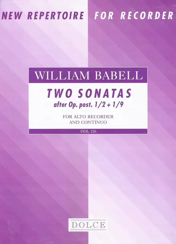 Babell Two Sonatas for Treble Recorder and Basso Continuo