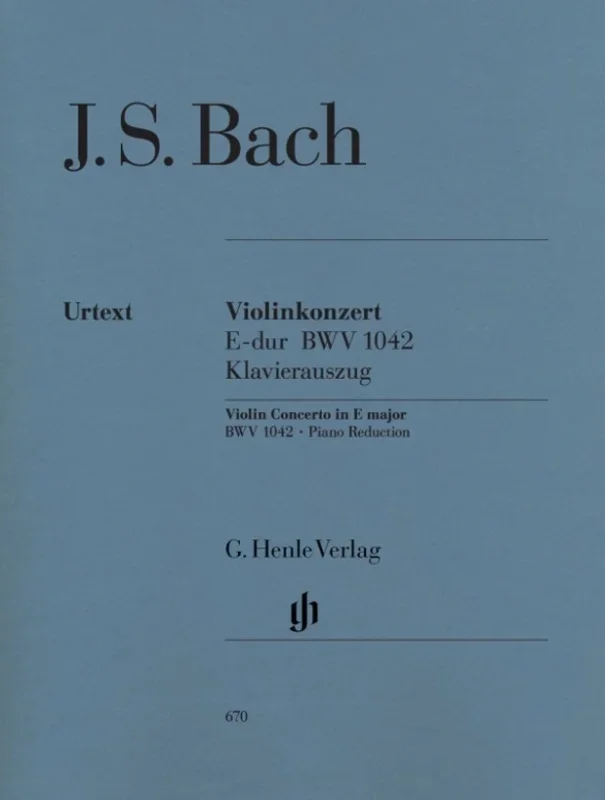 Bach – Concerto E Maj Bwv 1042 Violin/Piano Book