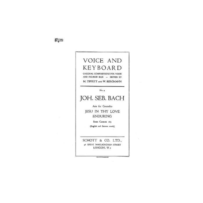 Bach, J.S – Jesu in thy love enduring BWV 165 No. 9