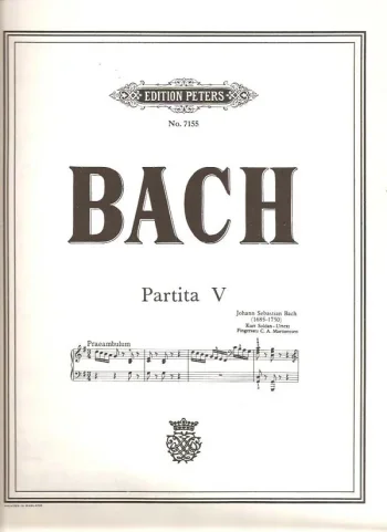 Bach J. S. : Partita V: Piano (Peters)