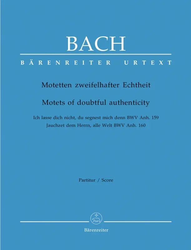 Bach: Motets of Doubtful Authenticity – Vocal Score