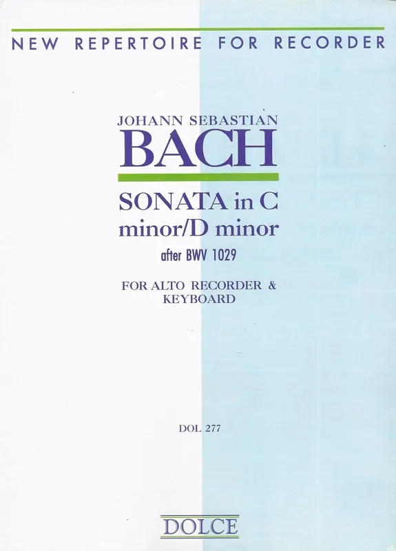 Bach Sonata in C Minor/ D Minor for Treble Recorder and Keyboard