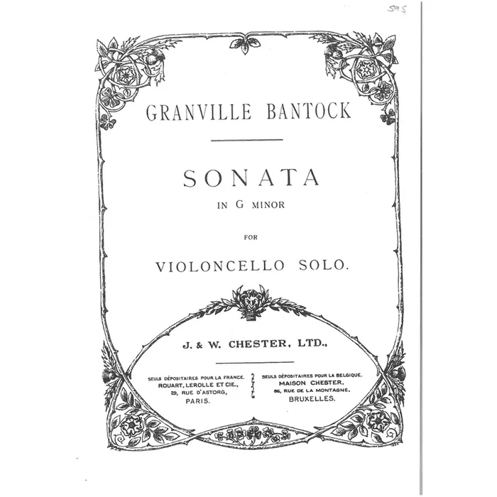 Bantock, Granville – Solo Cello Sonata In G Minor