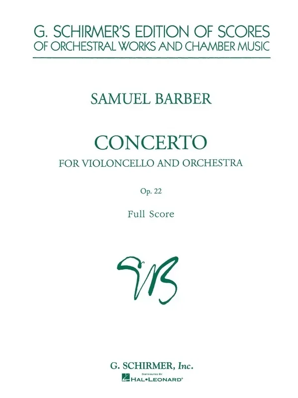 Barber Concerto Cello Op 22 Study Score