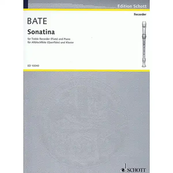 Bate Sonatina for Treble Recorder and Piano