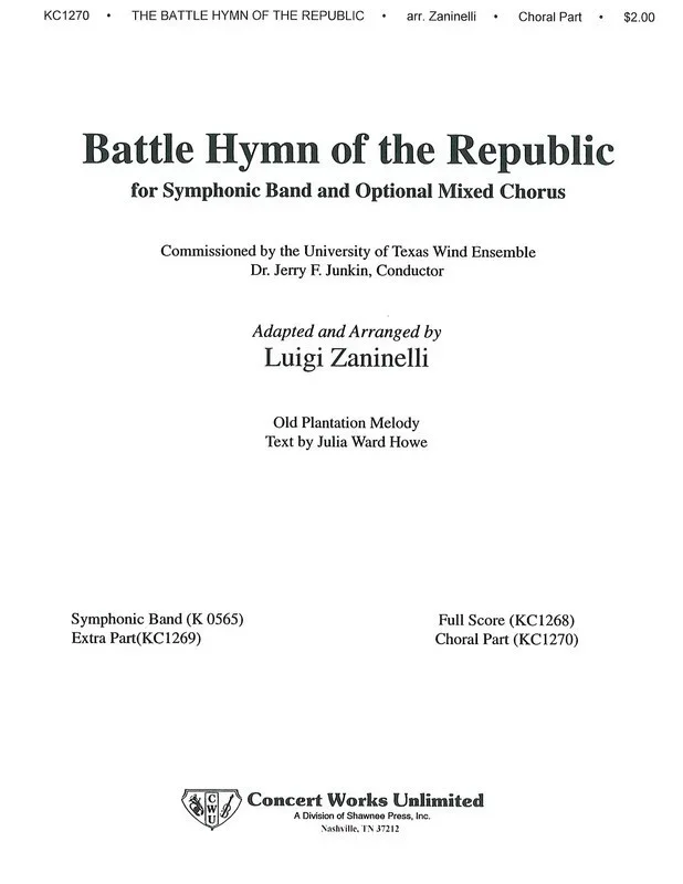 Battle Hymn Of The Republic Choral Pt Book