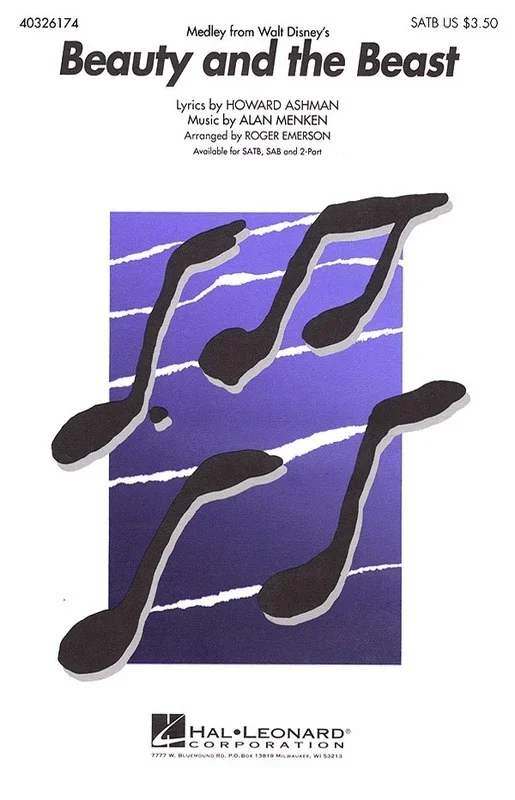 Beauty And The Beast 2 Pt Medley Arr Emerson (Octavo)
