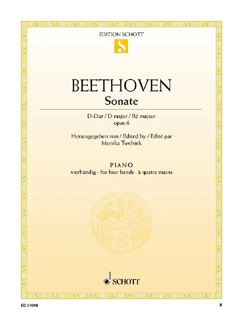 Beethoven, Ludwig van : Beethoven, Ludwig van : Sonata facile D Major, – piano (4 hands) – Schott Digital