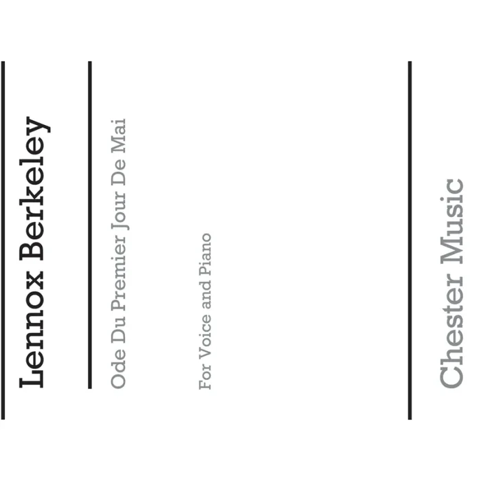 Berkeley, Lennox – Ode Du Premier Jour De Mai Op.14 No.2