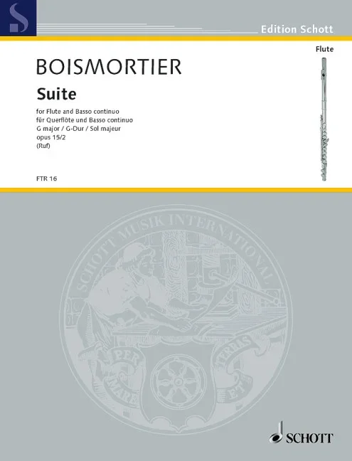 Boismortier, Joseph Bodin de : Boismortier, Joseph Bodin de : Suite G Major, – flute and basso continuo – Schott Digital