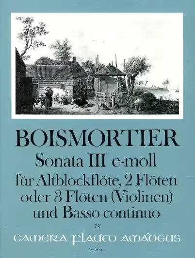 Boismortier Sonata III in E Minor for Treble Recorder, 2 or 3 Flutes and Basso Continuo